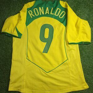 Ronaldo Nike Brazil 2004 Home Soccer Jersey Shirt L